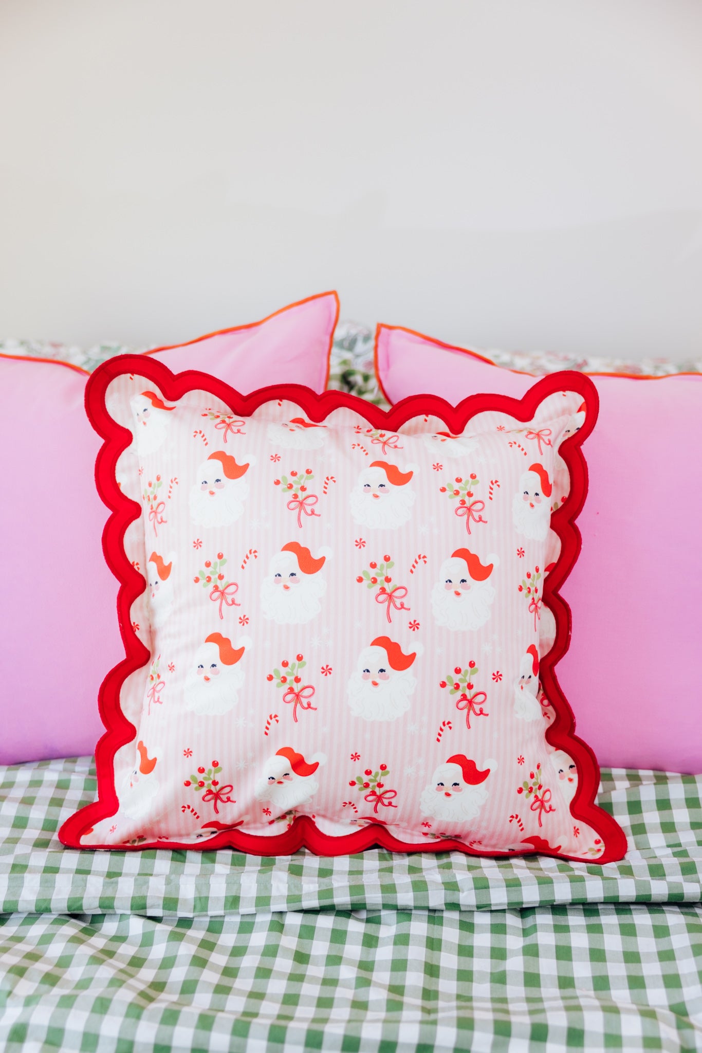 Holly Jolly Santa Throw Pillow